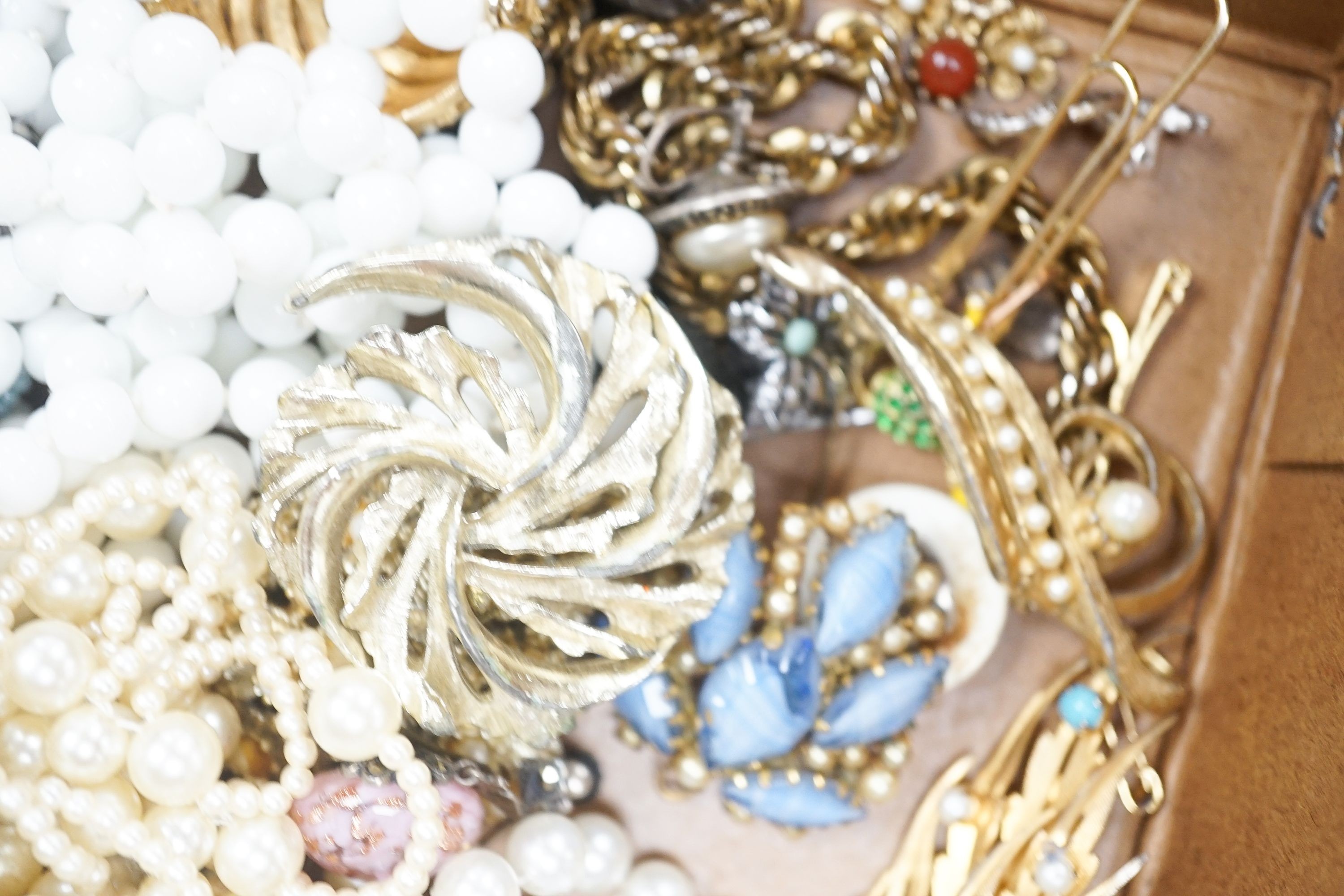 A large quantity of mixed costume jewellery.